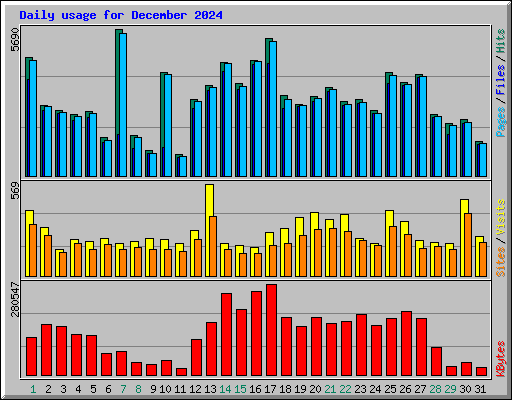 Daily usage for December 2024
