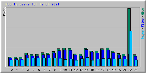 Hourly usage for March 2021