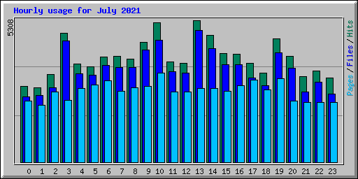 Hourly usage for July 2021