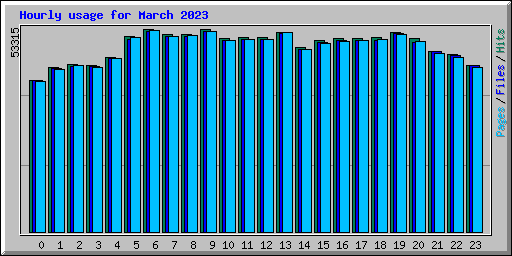 Hourly usage for March 2023